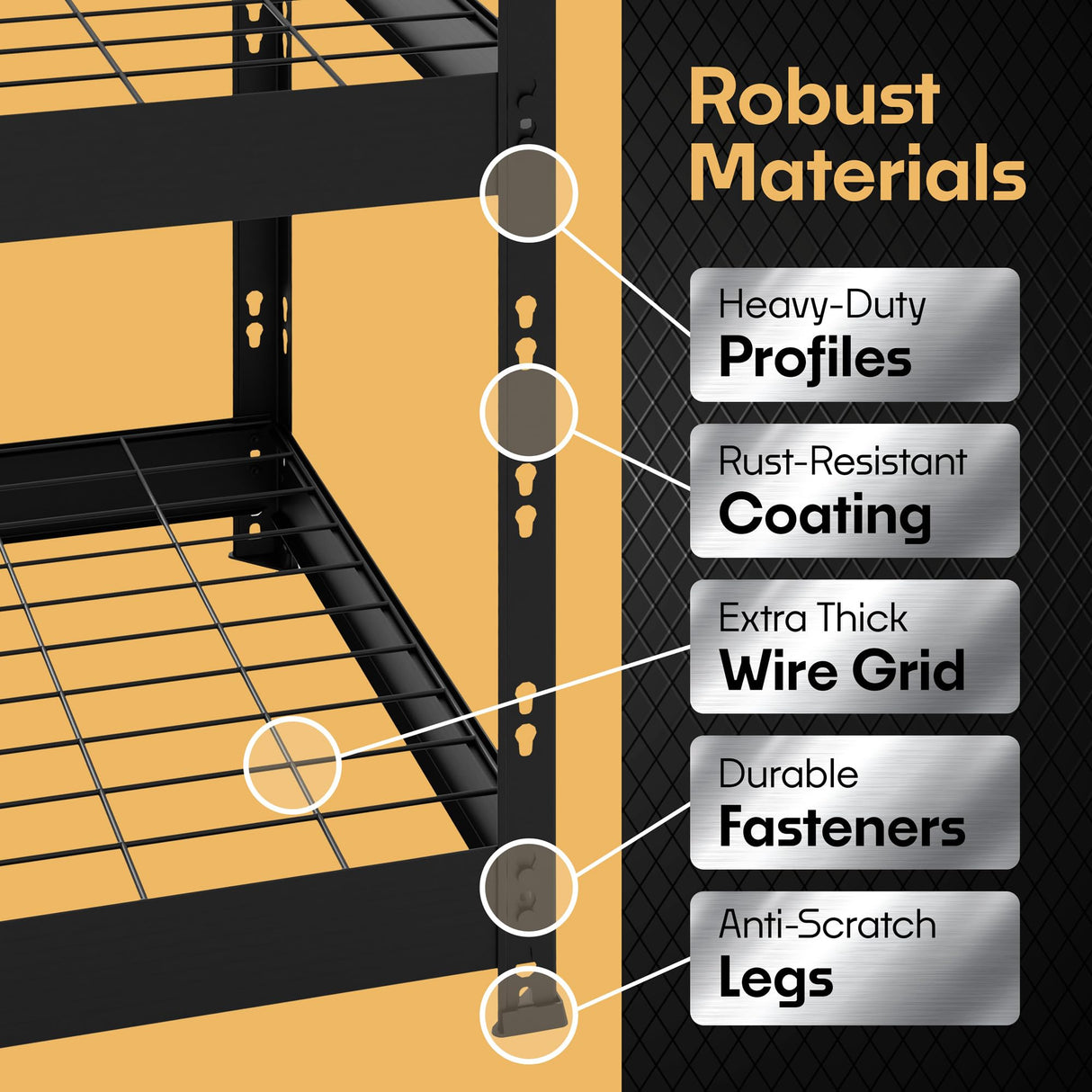 Metalkast Heavy-Duty Metal Garage Shelving | 71" H x 35" W x 18" D | Adjustable Industrial Storage Rack with Wire Shelves | 5-Tier Steel Shelving Unit, 5,000LB Capacity, Rust-Resistant Coating Metalkas