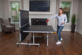 JOOLA Rally TL Professional MDF Indoor Ping Pong Table w/ Quick Clamp Table Tennis Net & Post Set - 10 Minute Easy Assembly - Corner Ball Holders - Tournament Quality - Includes Playback Mode JOOLA