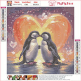 pigpigboss Kiss Penguins Diamond Painting Art Kits, Love Penguins Paint with Diamonds for Adult Beginner Office Home Wall Decor (11.8 x 11.8 inches) pigpigboss