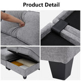 Oversize Corner Modular Sectional Sofa Set, Convertible L Shaped Couch with Storage, 8 Seater Sofa Modular with Ottomans and Reversible Chaise for Living Room, Office (Grey) ORRD