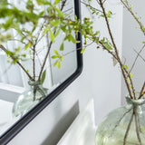 TEHOME Matt Black Pivot Rectangle Bathroom Vanity Mirrror Farmhouse Tiltable Rounded Metal Framed Pivoting Bathroom Mirror with Beveled Mirrror, Overall 27 x 35 inches (Mirrror 23 x 35 inches) TEHOME