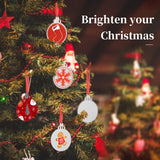 Jetec Christmas Sublimation Blank Pendants Double Side MDF Personalized Blank Bulk Heat Transfer Blank Hanging Pendant White Sublimation Ornament with Red Ribbon for DIY (18 Pcs,3.5 x 2.9 x 0.1 Inch) Jetec