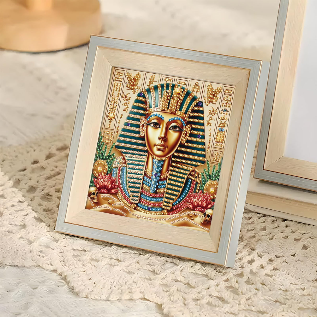 MVVMTOP Diamond Painting Kit, 5D DIY Egyptian Pharaoh, Special Shape Crystal Artificial Diamond Art Partial Mosaic Handicraft for Beginners, Wall Decor Gift for Bedroom, Office, Living Room 6.7x6.7in MVVMTOP