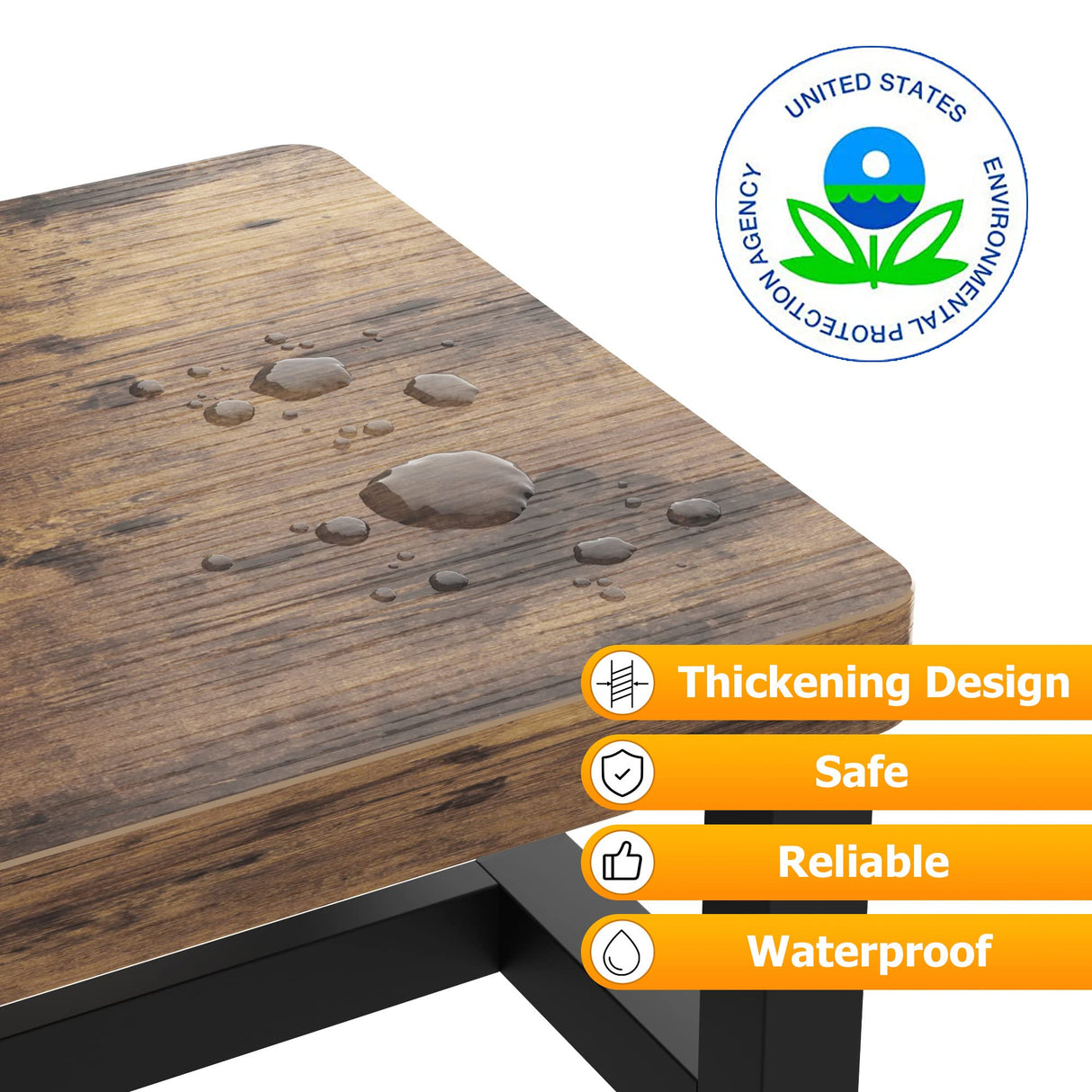 Wooden Step Stools for Adults Kids with Non-Slip Rubber Feet, Heavy Duty Stepping Stools with 500-LBS Capacity for Bedroom Kitchen Bathroom, Bed Steps for High Beds, Easy to Assemble, Rustic Brown FYGUES