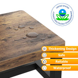 Wooden Step Stools for Adults Kids with Non-Slip Rubber Feet, Heavy Duty Stepping Stools with 500-LBS Capacity for Bedroom Kitchen Bathroom, Bed Steps for High Beds, Easy to Assemble, Rustic Brown FYGUES