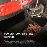 Kamado Joe Pellet Joe Grill, Classic Joe, 18-inch Ceramic Wood Pellet Grill and Smoker with Cart, Side Shelves, Stainless Steel Grates and 250 Cooking Square Inches in Red, Model KJ15260020 Kamado Joe