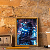 DIY 5D Diamond Painting Kits for Adults Diamond Art Motorcycle in The Rainy Night Rhinestone Diamond Embroidery Motorcycle Craft Kits for Living Room Bedroom Wall Decor Gift 12x16in / 30x40cm BRTITA