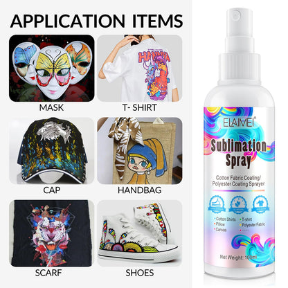 Vouchmind Upgrade Sublimation Spray, Sublimation Coating Spray for Cotton, T-Shirts,Polyester, Cartons, Canvas,Sublimation Paint Quick Dry, Super Adhesion, High Gloss & Vibrant Color, 2x100ml