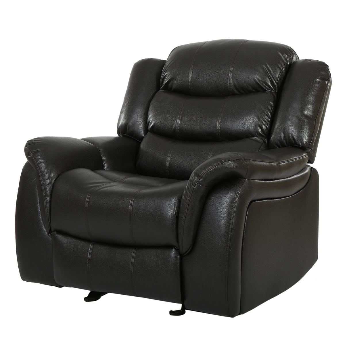 Christopher Knight Home GDFStudio Great Deal Furniture Merit Black Leather Recliner/Glider Chair GDFStudio