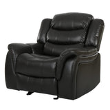 Christopher Knight Home GDFStudio Great Deal Furniture Merit Black Leather Recliner/Glider Chair GDFStudio