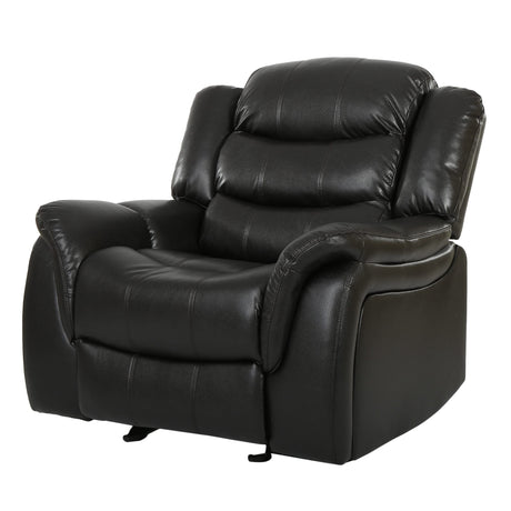 Christopher Knight Home GDFStudio Great Deal Furniture Merit Black Leather Recliner/Glider Chair GDFStudio