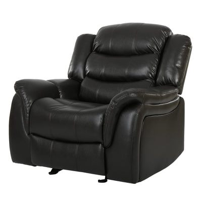Christopher Knight Home GDFStudio Great Deal Furniture Merit Black Leather Recliner/Glider Chair