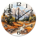 Guangpat Grand Teton National Park Tourist Attraction Wall Clock Grand Teton National Park Large Wooden Wall Clocks 15 Inch Modern Home Decor for Kitchen Bedroom Living Room Office Guangpat