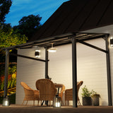EBE 10' x 8' Hardtop Gazebo, Lean to Gazebos Outdoor Pergola with Galvanized Steel Roof, Wall Mounted Gazebo Pergola, Metal Awning for Patio, Decks, Backyard EBE