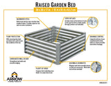 Arrow Sheds GrowIT Galvanized Steel Raised Flower and Plant Bed for The Garden or Greenhouse, 36" x 36" x 17" Arrow