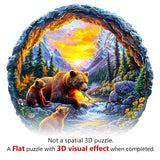 KAAYEE Wooden Puzzles for Adults 290 Pieces Visual 3D Bear Family Wooden Jigsaw Puzzles for Adults Animal Wood Puzzle Gifts for Mother's Day Mom Adult Kids Bear Puzzle(13.4 * 13.4in) KAAYEE