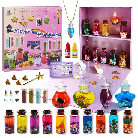 DemoAbejas Fairy Mixies Potions Set with Magic for Kids, DIY 19 Bottles Mixies Potions for Christmas, Creativity‌ Art Craft Toy for Girls, Fun Birthday Gift Toys for Girl 6 7 8 9 10 DemoAbejas