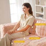 MAXYOYO Loveseat Sofa for Living Room, Small Sofa Couch Tufted Boneless Couch, Comfy Bean Bag Chair for Small Space Bedroom Apartment, No Assembly Needed, Pink MAXYOYO