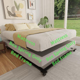 FMDMR 4 Inch Queen Box Spring, Low Profile Box Spring Queen Only, Heavy Duty Mattress Foundation Metal Bed Base with Fabric Cover, Easy Assembly, Non-Slip, Noise Free FMDMR