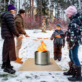 Fire Pit Mat - 37.8x39.4in Fireproof Blanket for Under Fire Pit, Compatible with Solo Stove, Heat Resistant Rug for Outside Indoor Wooden Deck Grass Lawn Protection - Brown PAMASE