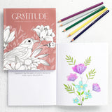 Beautiful Adult Coloring Book Set of 2 for Relaxation - Gratitude and Mindfulness Books with Inspirational Quotes Making it a Great Gift - Perfect Stress-Relieving Books Fun to Color for Women ZICOTO