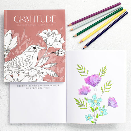 Beautiful Adult Coloring Book Set of 2 for Relaxation - Gratitude and Mindfulness Books with Inspirational Quotes Making it a Great Gift - Perfect Stress-Relieving Books Fun to Color for Women ZICOTO