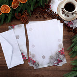 Weekgrat 80 Sets Christmas Stationery Paper with Envelopes 8.5 x 11 Inch Christmas Holiday Paper Envelopes for Holiday Events Notes Invitation Office(Woodsy Pine) Weekgrat