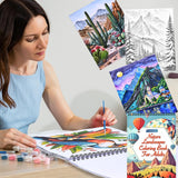 Cosomia Adult Coloring Books Set, 3 Fun Coloring Books for Adult Relaxation, 60 Pages of Flowers Nature Landscapes Animals, Brain Game for Adults Cosomia