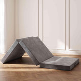 Swbvs Tri-Fold Memory Foam Mattress, 4 inch Single Folding Mattress with Washable Covers, Reversible Design, Foldable Mattress Topper for Travel&Guests 75" x 25" x 4" Swbvs