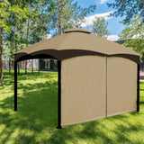 Tanxianzhe Gazebo Replacement Privacy Curtain with Zipper Outdoor Universal Privacy Panel Sidewall for 10' x 10' Gazebo (Khaki) Tanxianzhe