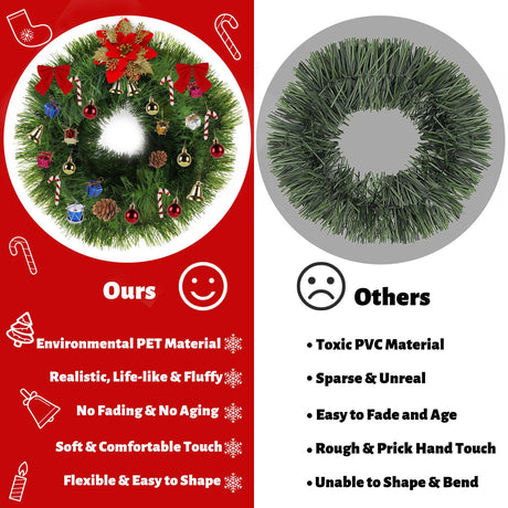 5 Pack 250FT Christmas Garland Flower for Christmas and Non-Lit Soft Greenery Holiday Decor for Outdoor Indoor Artificial Christmas Twist Garland Home Artificial Greenery Wedding Party Decoration NQN