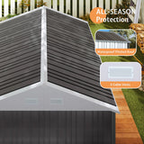 Jocisland 10x8.6x7.5 FT Sheds & Outdoor Storage, Lockable Double Hinged Doors and 4 Vents, Metal Large Shed, Backyard Storage for Bikes and Garden Tools Dark Black/White Jocisland