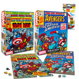 Avengers Puzzles for Kids, Teens, Adults - Bundle with 2 Assorted 300 Piece Captain America and Iron Man Puzzles Plus Stickers | Marvel Superhero Puzzles Marvel