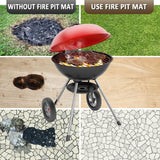 Fire Pit Mat - 37.8x39.4in Fireproof Blanket for Under Fire Pit, Compatible with Solo Stove, Heat Resistant Rug for Outside Indoor Wooden Deck Grass Lawn Protection - Brown PAMASE