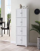 Kings Brand Furniture Lyons 4-Tier 68" Kitchen Pantry Storage Cabinet with 8 Doors, White, 23" W x 11.875" D x 68.25" H Kings Brand Furniture