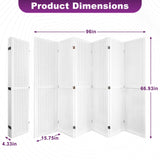 HIGREENA Room Divider 5.6FT Pegboard Display Wood Room Divider Panel 6 Panel Folding Room Divider Room Divider Screen Partition Room Dividers, White HIGREENA