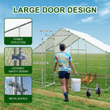Large Metal Chicken Coop Heavy Duty Chicken Pens Outdoor with Top Walk in Poultry Cage Chicken Run Dog Kennel with Water Resident and Anti-UV Cover for Yard with Cover Duck Rabbit Cage wonline