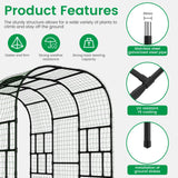 SUNYRISY Outdoor Garden Arch Trellis, 118" x 79" x 87" Extra Large Garden Trellis for Climbing Plants Outdoor, Plant Support Outdoor for Cucumber Grape Vine Vegetable Fruit and Garden Gazebo SUNYRISY