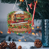 ARPADAMO Diamond Art Painting Pendant Kits 5D Diamond Art Painting Art Hanging Kit Christmas Train DIY Diamond Crystal Window Pendant Kit for Adults Gift Wall Home Decoration ARPADAMO