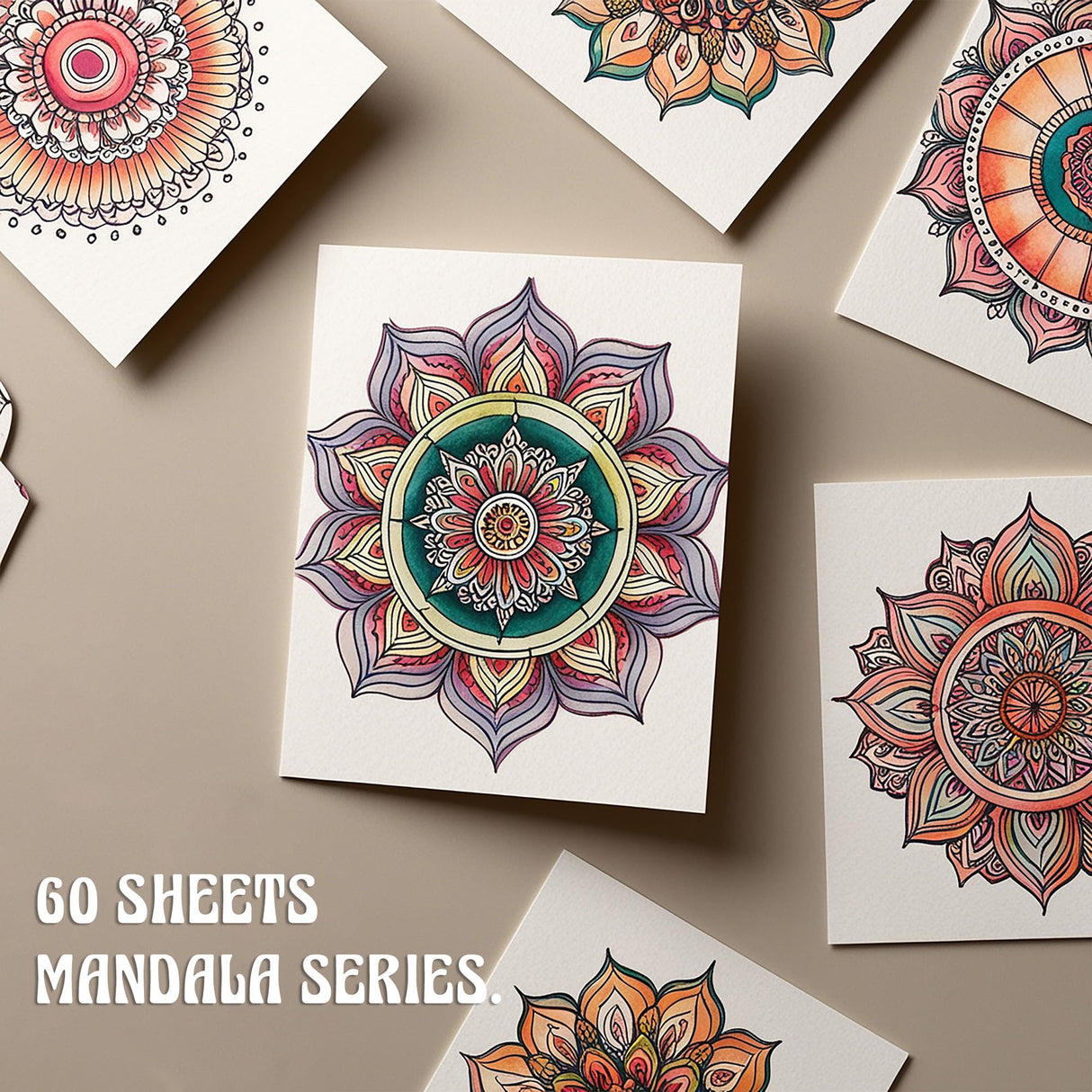 TIEFOSSI Relaxing Coloring Book, for Adults to Relax and Relieve Anxiety,160 GSM 60 Original Tearable Mandala Patterns Designs, Gift for Kids Adult TIEFOSSI