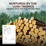 AIUHI Wooden Kitchen Utensils Set, Smooth Finish Wooden Spoons for Cooking, Teak Wood Cooking Utensils Set for Kitchen Essential Tools AIUHI