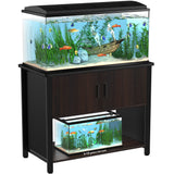 GDLF Metal Aquarium Stand with Cabinet for Fish Tank Accessories Storage, 40 Gallon, Turtle/ Reptile Terrariums GDLF