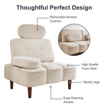 Furnify Cloud Couch, 76" Loveseat Sofa Bed with Removable Armrest, Boucle Sherpa Sofa Bed, Comfy Upholstered Sleeper Sofa for Living Room, Bedroom, Office, Beige Teddy Furnify