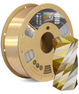 OVERTURE Silk PLA 1.75mm Dual Color Filament, Clog-Free Shiny 3D Printer Filament, 1kg Spool(2.2lbs), Dimensional Accuracy +/- 0.02 mm, Fit Most FDM Printer(Silk Gold-Silver) OVERTURE