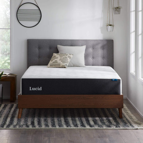 LUCID 12 Inch Memory Foam Mattress - Medium Plush Feel - Infused with Refreshing Bamboo Charcoal and Cooling Gel - Bed in a Box - Temperature Regulating - Pressure Relief - Breathable - Full Size LUCID