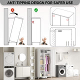 MIOCASA Metal Armoire, Wardrobe Closet Cabinet with 1 Hanging Rod and 4 Shelves Steel Storage Locker Clothes Organizer for Bedroom, Changing Room, Laundry Room, Office - White MIOCASA