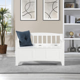 OSP Home Furnishings Metro Mission Style Wood Entry Way Bench with Storage, Sierra Snow White Finish OSP Home Furnishings