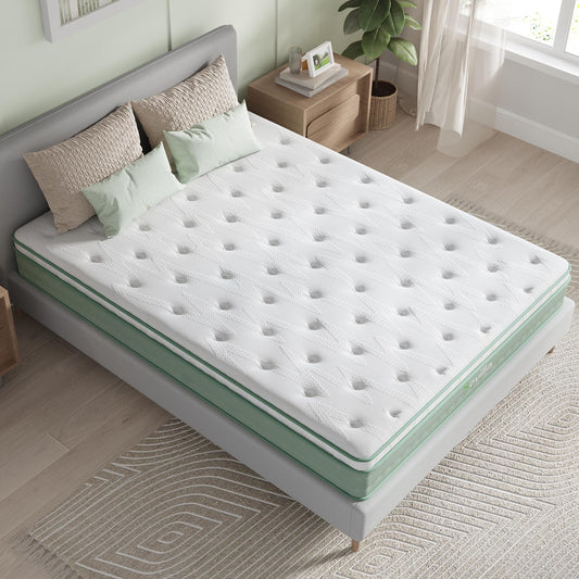 Novilla Twin Size Mattress, 12 Inch Hybrid Mattress with Knitted Cover, Gel Memory Foam with High High Resilience Foam for Pressure Relief, Medium Firm Mattress