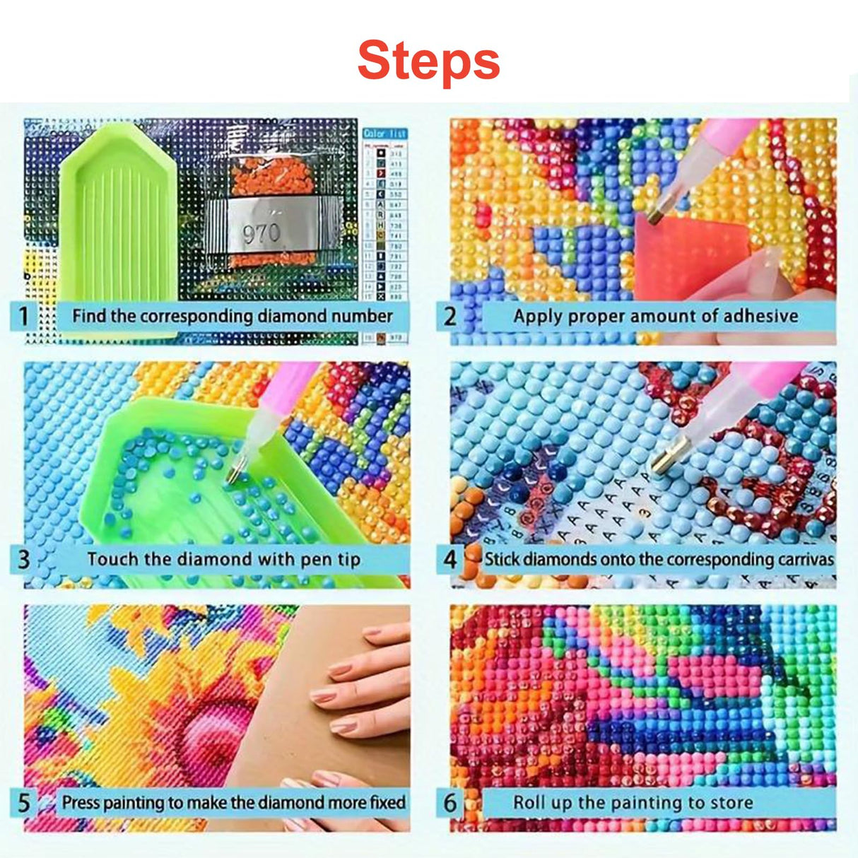 Large Diamond Painting Kits for Adults Landscape Heart Love Moon Flowers, 5D DIY Diamonds Art Crafts Full Square Drill Diamond Art Sets for New Beginners Paint by Numbers Home Wall Decoration 16x16'' Lvmuu
