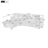 Ball & Cast Modular L-Shaped Sectional Sofa with Storage - 93.8" Chenille Fabric Couch, Deep Seating & Matching Pillows, Modern Living Room Furniture,Brown Ball & Cast